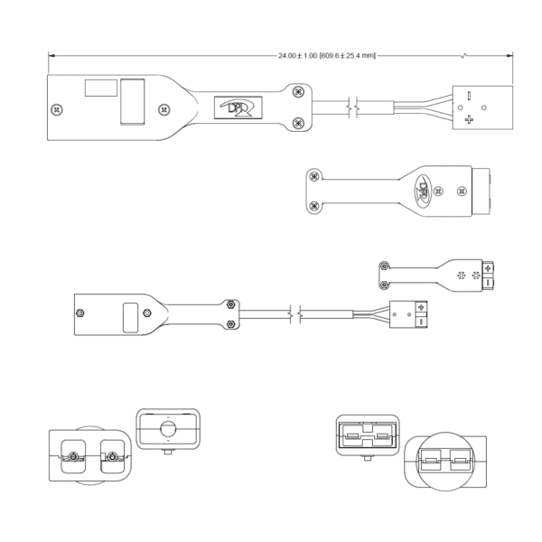 One-2-All SB-50 to E-Z-GO 36 Volt D-Plug Adapter | SKU 34-0212a61-01