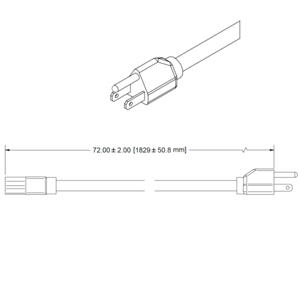 120 Volt US NEMA to IEC Power Cable | SKU ipcj0038-l001830